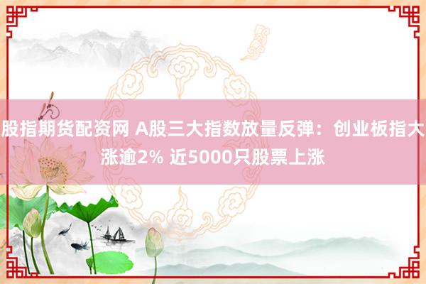 股指期货配资网 A股三大指数放量反弹：创业板指大涨逾2% 近5000只股票上涨